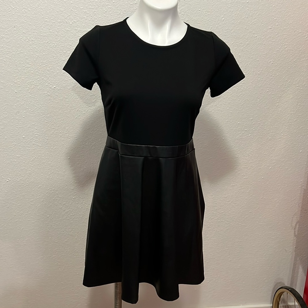 Forever 21 Faux Leather Black Dress Sz M